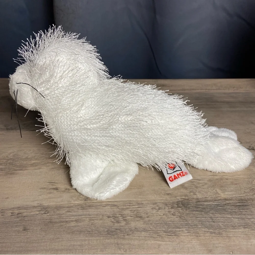 Ganz Webkinz White Seal Fuzzy Eyelash Stuffed‎ Animal Toy Plush NO Code 10”